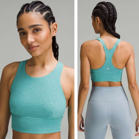 Lululemon Wunder Train Longline Bra Everlux C/D Cup In Blaze Maldives Green 6 - Picture 1 of 6